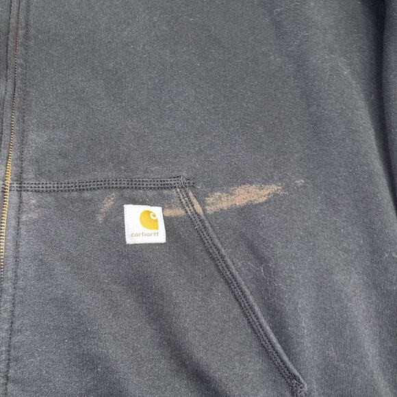 Carhartt Men's 4XL Rain Defender Original Fit Full-Zip Hooded Sweatshirt Black - Picture 2 of 9